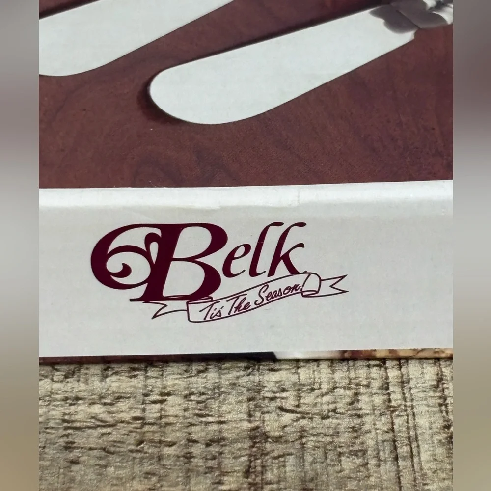 Vintage Belk Home Accent Stainless Steel Christmas 4 Spreaders Set in Box Party